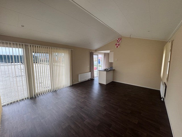 **TOP chalet 12.00 x 4.60 2 slaapkamers spiegelbeeld 59.950,-**